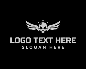 Skeleton - Skull Wings Gaming logo design