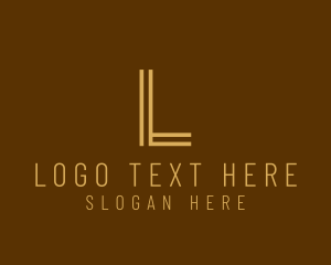 Letter - Simple Gold Stripe logo design