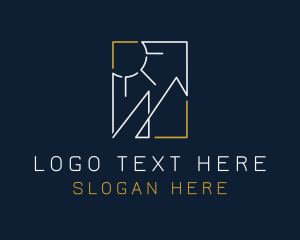 Lineart - Geometric Sun Mountain logo design