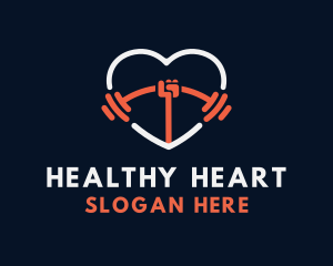 Heart Weightlifting Fitness logo design