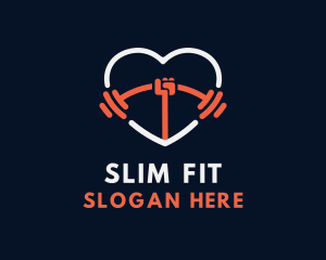 Heart Weightlifting Fitness logo design