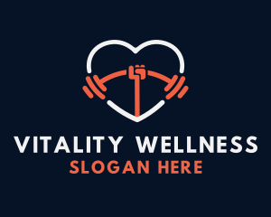 Healthy Lifestyle - Heart Weightlifting Fitness logo design