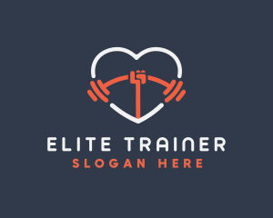 Heart Weightlifting Fitness logo design