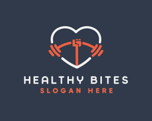 Heart Weightlifting Fitness logo design