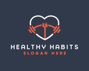 Heart Weightlifting Fitness logo design