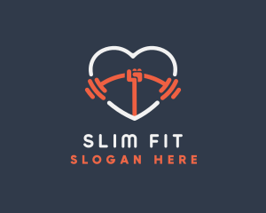 Heart Weightlifting Fitness logo design