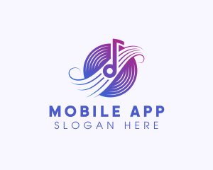 Singer - Disc Music Note logo design