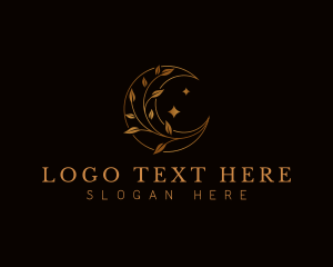 Salon - Elegant Moon Leaf logo design