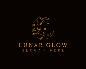 Elegant Moon Leaf logo design