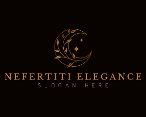 Elegant Moon Leaf logo design