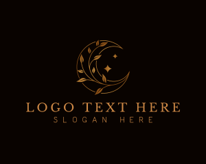 Natural - Elegant Moon Leaf logo design