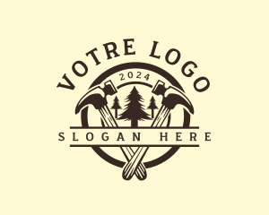 Pine Tree Hammer Carpentry logo design