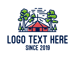 Cottage - Tree Forest Hut logo design