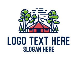 Tree Forest Hut Logo