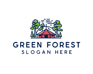 Tree Forest Hut logo design