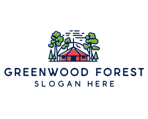 Tree Forest Hut logo design