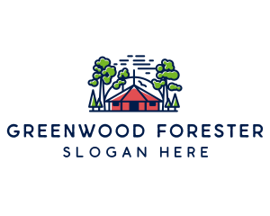 Tree Forest Hut logo design