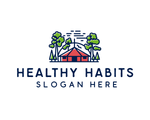 Tree Forest Hut logo design