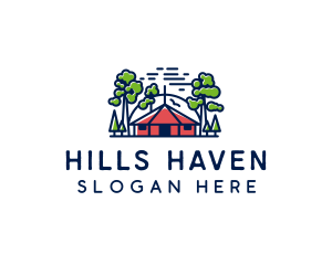 Tree Forest Hut logo design