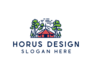 Tree Forest Hut logo design