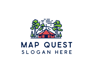 Tree Forest Hut logo design