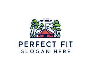 Tree Forest Hut logo design