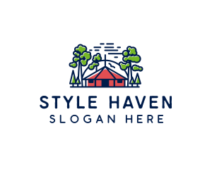 Tree Forest Hut logo design