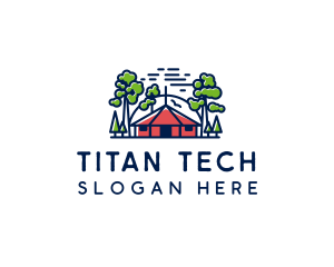 Tree Forest Hut logo design