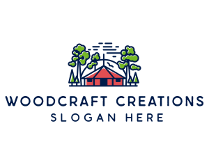 Tree Forest Hut logo design