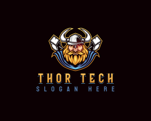 Thor Thunder God logo design