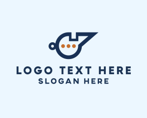 Whatsapp - Blue Whistle Chat logo design