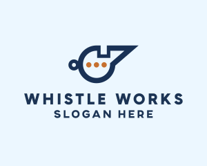 Blue Whistle Chat  logo design