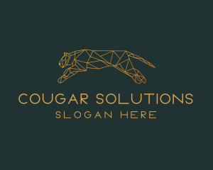 Cougar - Gold Geometric Puma logo design