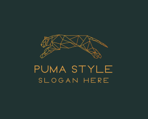 Puma - Gold Geometric Puma logo design