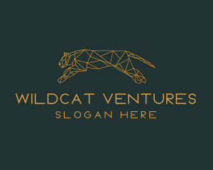 Wildcat - Gold Geometric Puma logo design