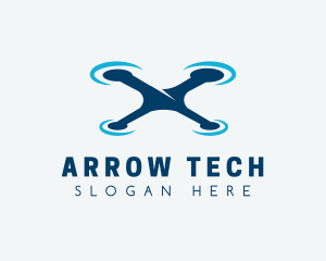 Blue Aircraft Drone logo design