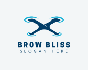 Blue Aircraft Drone logo design