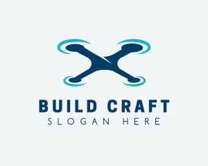 Blue Aircraft Drone logo design