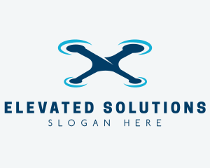 Blue Aircraft Drone logo design