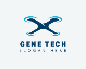 Blue Aircraft Drone logo design