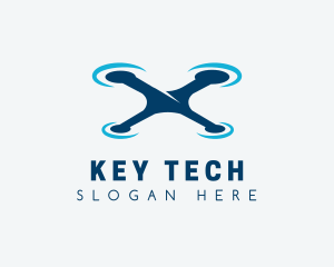 Blue Aircraft Drone logo design