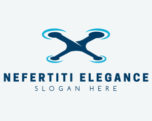 Blue Aircraft Drone logo design