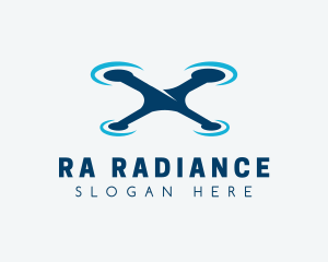 Blue Aircraft Drone logo design