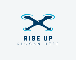 Blue Aircraft Drone logo design