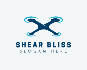 Blue Aircraft Drone logo design