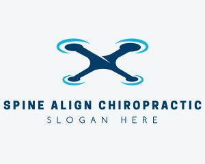 Blue Aircraft Drone logo design