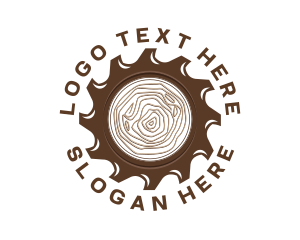 Logging - Saw Blade Log Wood logo design