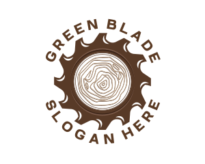 Saw Blade Log Wood logo design