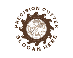 Saw Blade Log Wood logo design