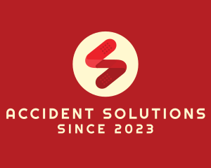 Accident - Red Adhesive Bandage Letter S logo design